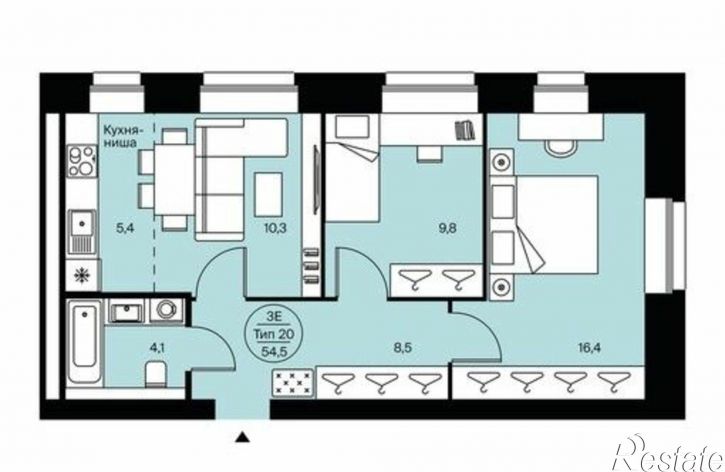 3-комн квартира Сыктывкар, район Орбита, Петрозаводская улица, 45