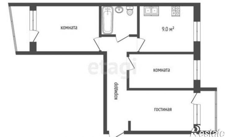3-комн квартира Молодёжная улица, 8,  д. 8