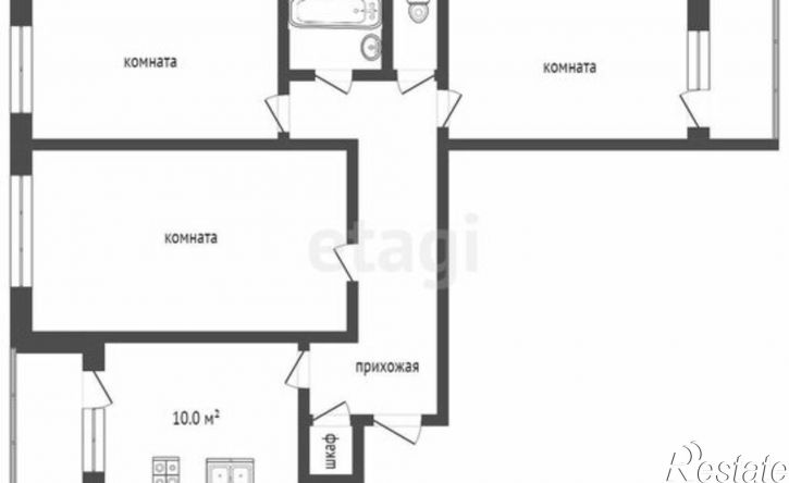 3-комн квартира ул Комсомольская, 19,  д. 19