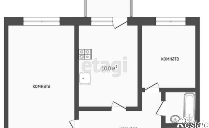2-комн квартира Усинск, Комсомольская улица, 15