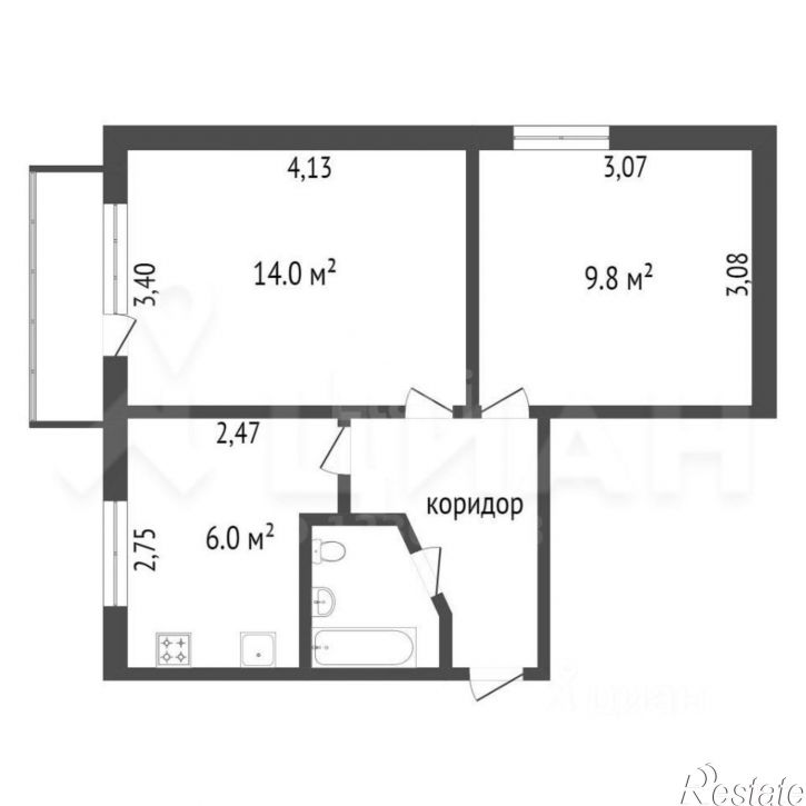 2-комн квартира Сыктывкар, улица Комарова, 3