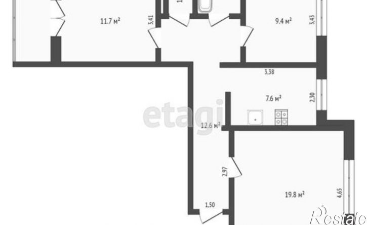 3-комн квартира Усинск, Молодёжная улица, 9