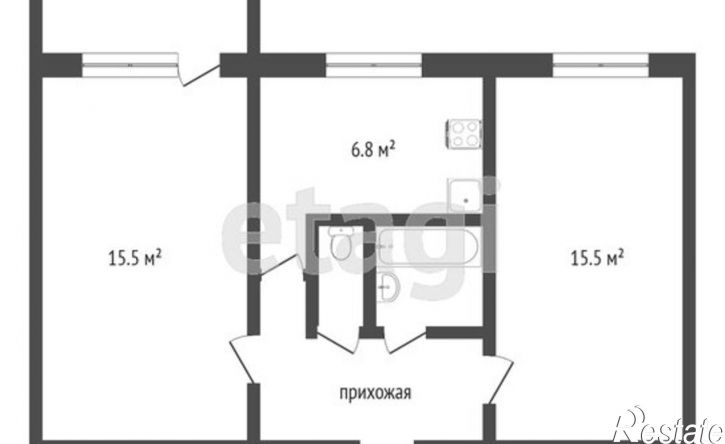 2-комн квартира Ухта, проезд Строителей, 22