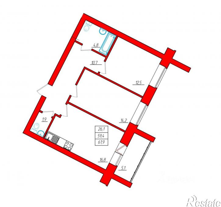 2-комн квартира Ухта